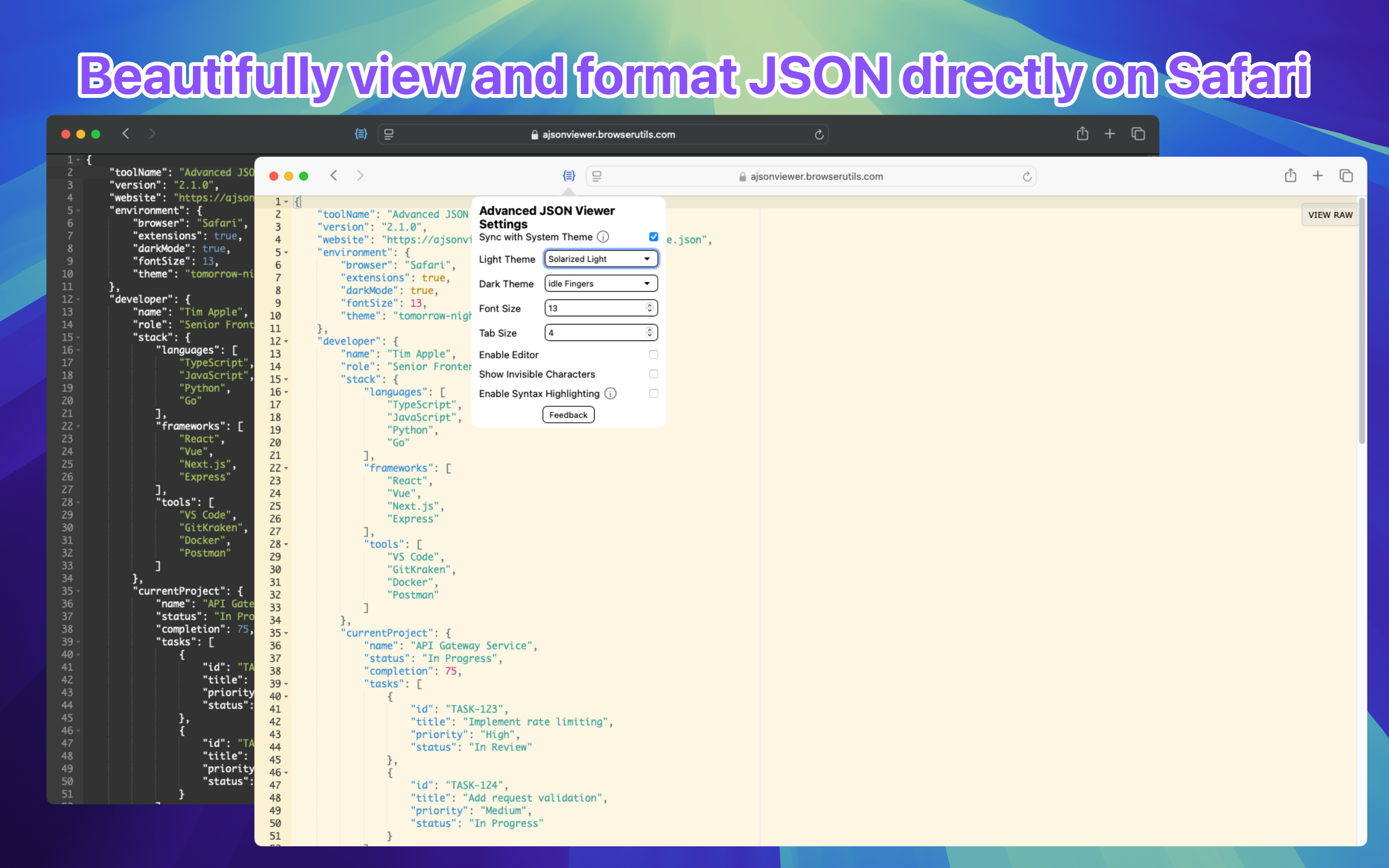 Advanced JSON Viewer screenshot